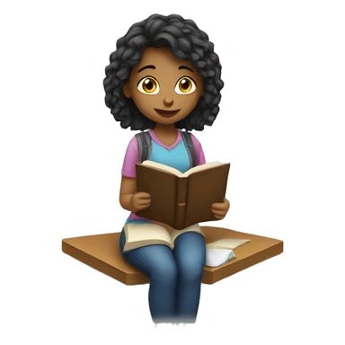 girl studying  sticker