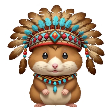 hamster in a Native American costume sticker