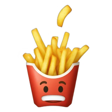 Pomme de terre  qui mange frites sticker