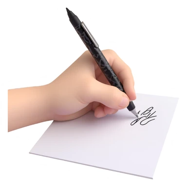A hand holding a pen, aggressively scribbling on a piece of paper. The pen is clearly visible. The paper is filled with random black scribbles, so dense that most of it looks nearly black sticker