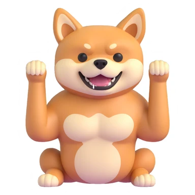 shiba inu, with muscles sticker