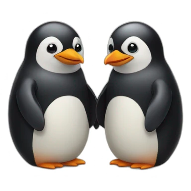 Penguin love sticker