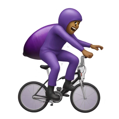 Person doing a trick on a bike while riding eggplant  sticker