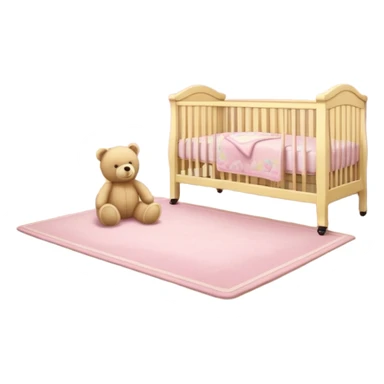 Cozy baby room with crib and teddy bear sticker