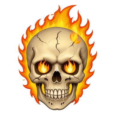 Make a rockstar like fill a skull with fire on it sticker