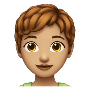girl brown pixie hair with book sticker