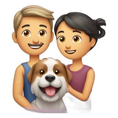 Chat qui joue au maman et papa avec un chien sticker