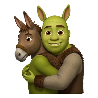 shreck hugging donkey sticker