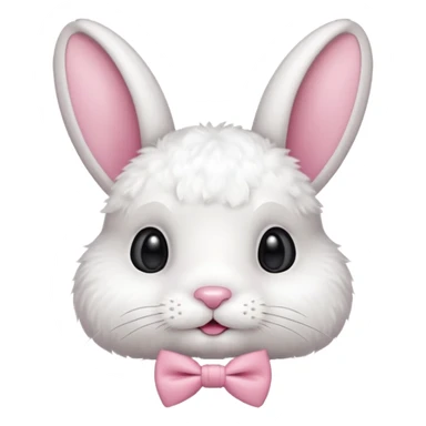 white bunny with pink bowtie sticker