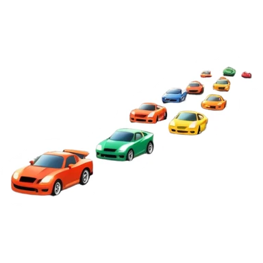 grandstands filled with cheering crowds, checkered flags waving, and traffic lights signaling the start, with a thrilling atmosphere of anticipation and speed. Sporty cars and motorcycles lined up at the starting line, ready to race, with a vibrant racetrack in the background. sticker