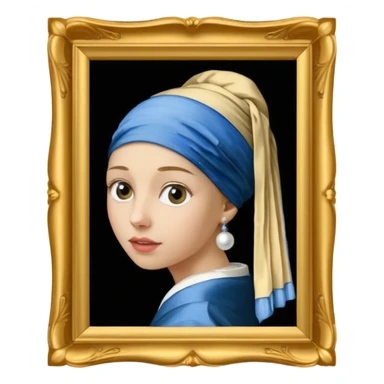 Girl with a Pearl Earring painting with frames sticker