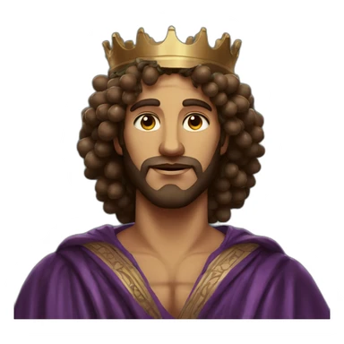 man with greek robe long curly hair and a crown of grapes sticker