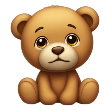 Sad cute teddy sticker