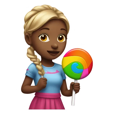 Girl sucking lollipop  sticker