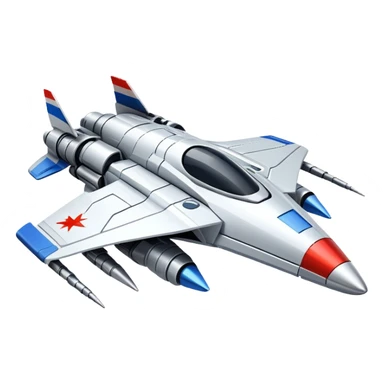 Futuristic war spaceship with Russian flag colors, sleek design sticker
