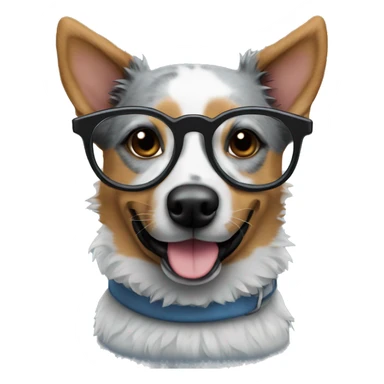 Blue heeler dog with glasses on  sticker