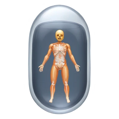 empty human body transparent space capsule empty sticker