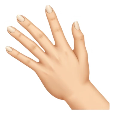 Hand with the thumb flexed inwards touching the ring finger and the other fingers extended sticker