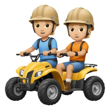 Please make 2 separate young boys both blonde riding four wheelers sticker