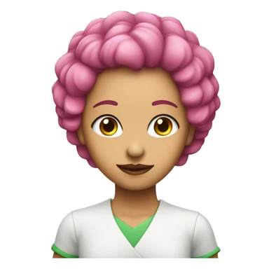 Mujer de pelo verde con cuatro ojos hada piel rosada sticker