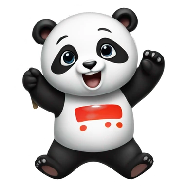 Panda holding a sign saying Yay sticker
