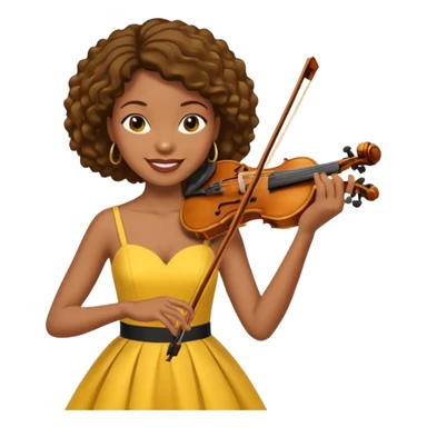 yellow-colored violinist black woman  sticker