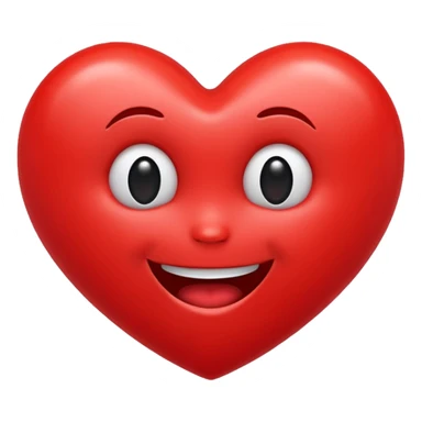 Love heart  with a weird face sticker