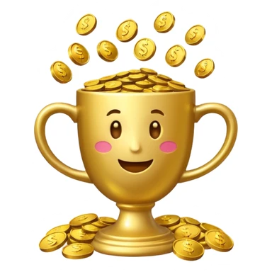 a winnig cup with money symbol emoji sticker