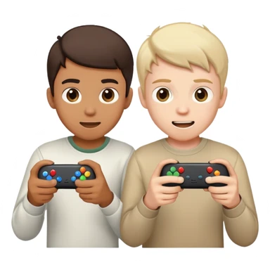 Two boys playing video games  sticker