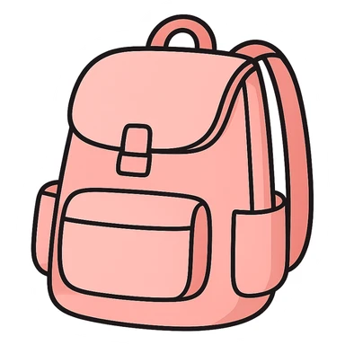 flat toon light pink backpack sticker