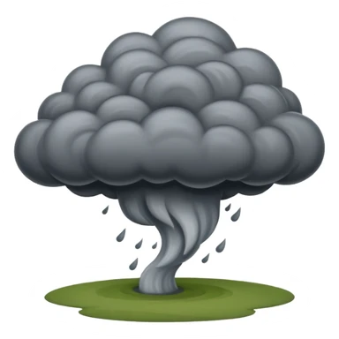 A thick dark funnel cloud sweeping across open plains. sticker