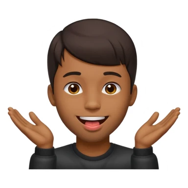 A brown skin guy with dark bangs hairstyles that is his covering forehead, his head is tilted back a bit and his tongue is out sticker