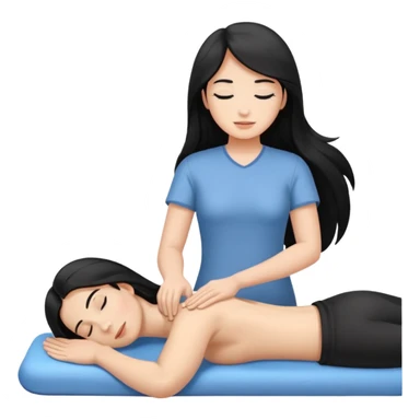 Back massage body the hair is long and black sticker