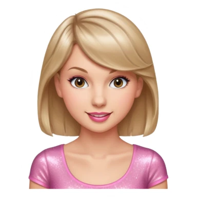 Taylor Swift smile in a sparkling pink top sticker