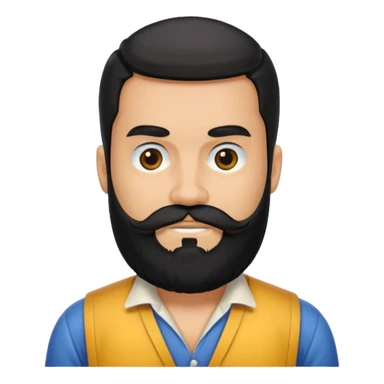 Black beard in one piece sticker