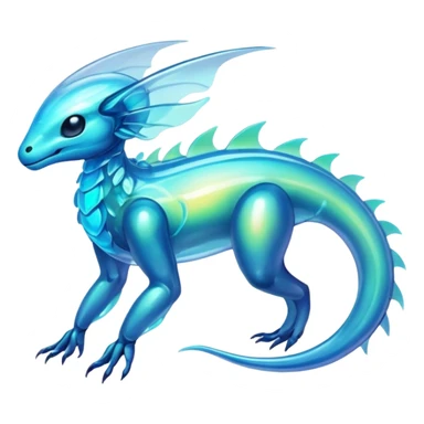 Futuristic Ethereal Iridescent Bioluminescent Translucent Illuminated Transparent Modern Fakémon-creature-hybrid Full Body sticker