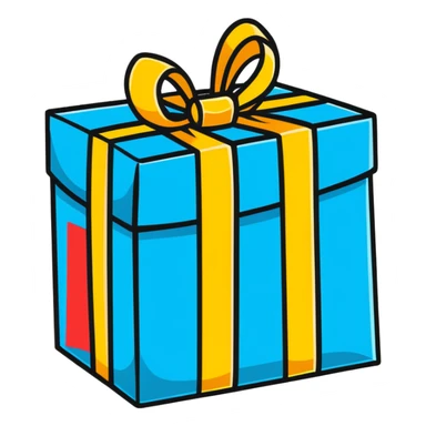 colorful wrapped gift sticker