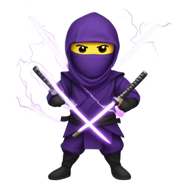 purple NINJA WITH Lightning katanaS sticker