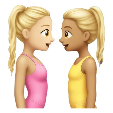 Girl kiss girl two blond in swuimsuit  sticker