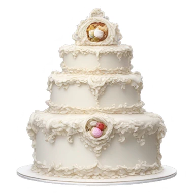 highly detailed white rococo cake sticker