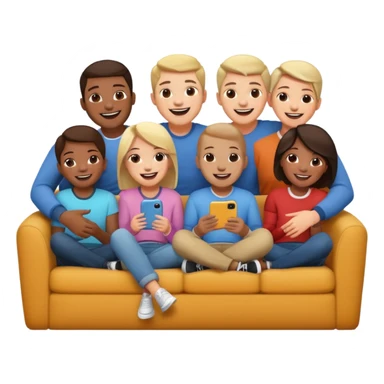 group of friends on couch having a blast sticker