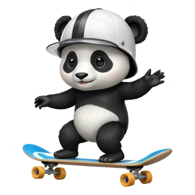 panda with a helmet on a skateboard sticker