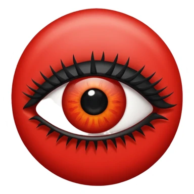 Quiero que mi emoji sea en ojo  👁 que sea de color negro total mete pero que el margen sea rojo con pestañas sticker