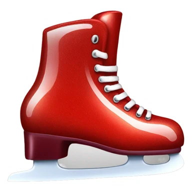 Shiny red ice skate sticker