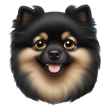 Black Pomeranian puppy sticker