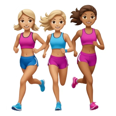 girls running together sticker