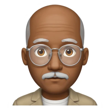 bald headed silver beard black man glasses sticker