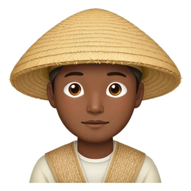 Asian guy with rice hat  sticker