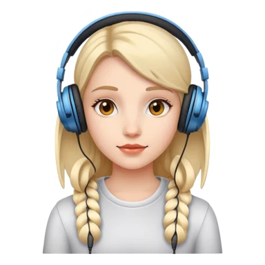 A girl with headphones sticker
