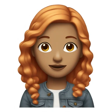 Girl with red hair and blonde highlights with light Skin sticker